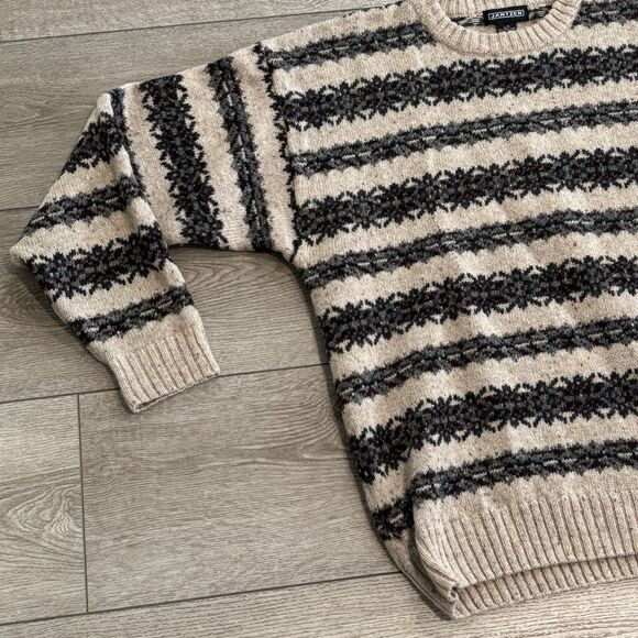 Vintage Jantzen Wool Sweater Mens Large Geometric Pattern Winter 90s Grandpa - Picture 2 of 6